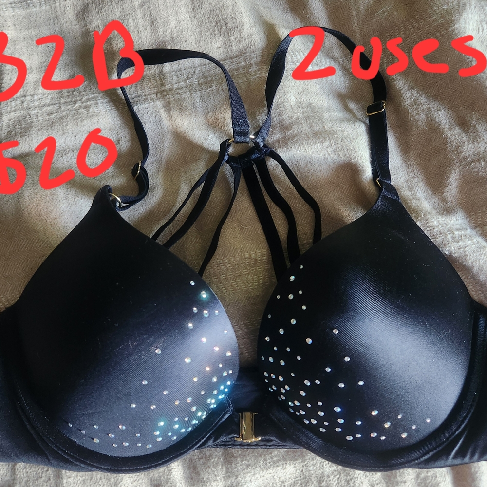 Victoria's Secret Black Bra with Rhinestone Details